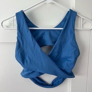 Born Primitive Women's Blue Cross-Back Sports Bra